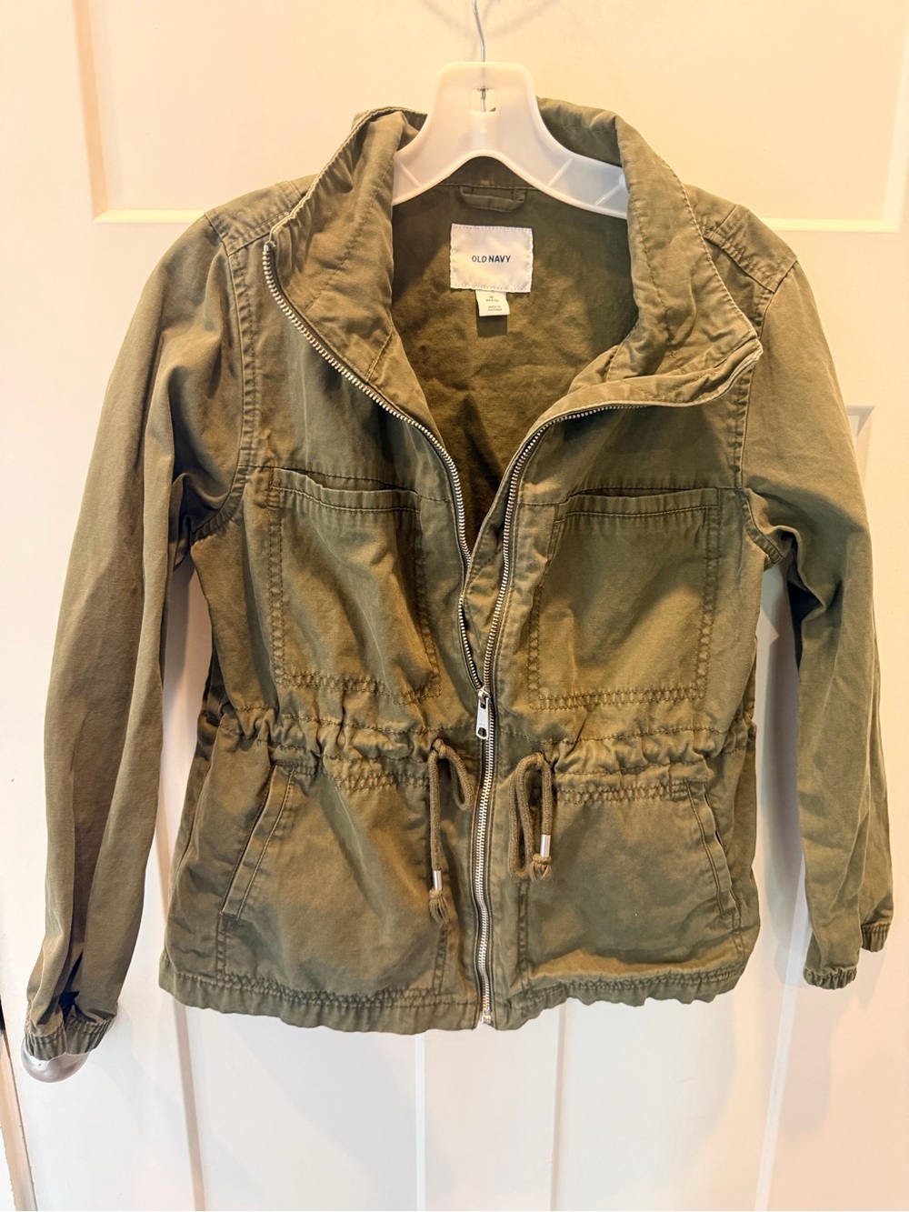 Old Navy Olive Utility Jacket Womens Medium Petite Anorak Military